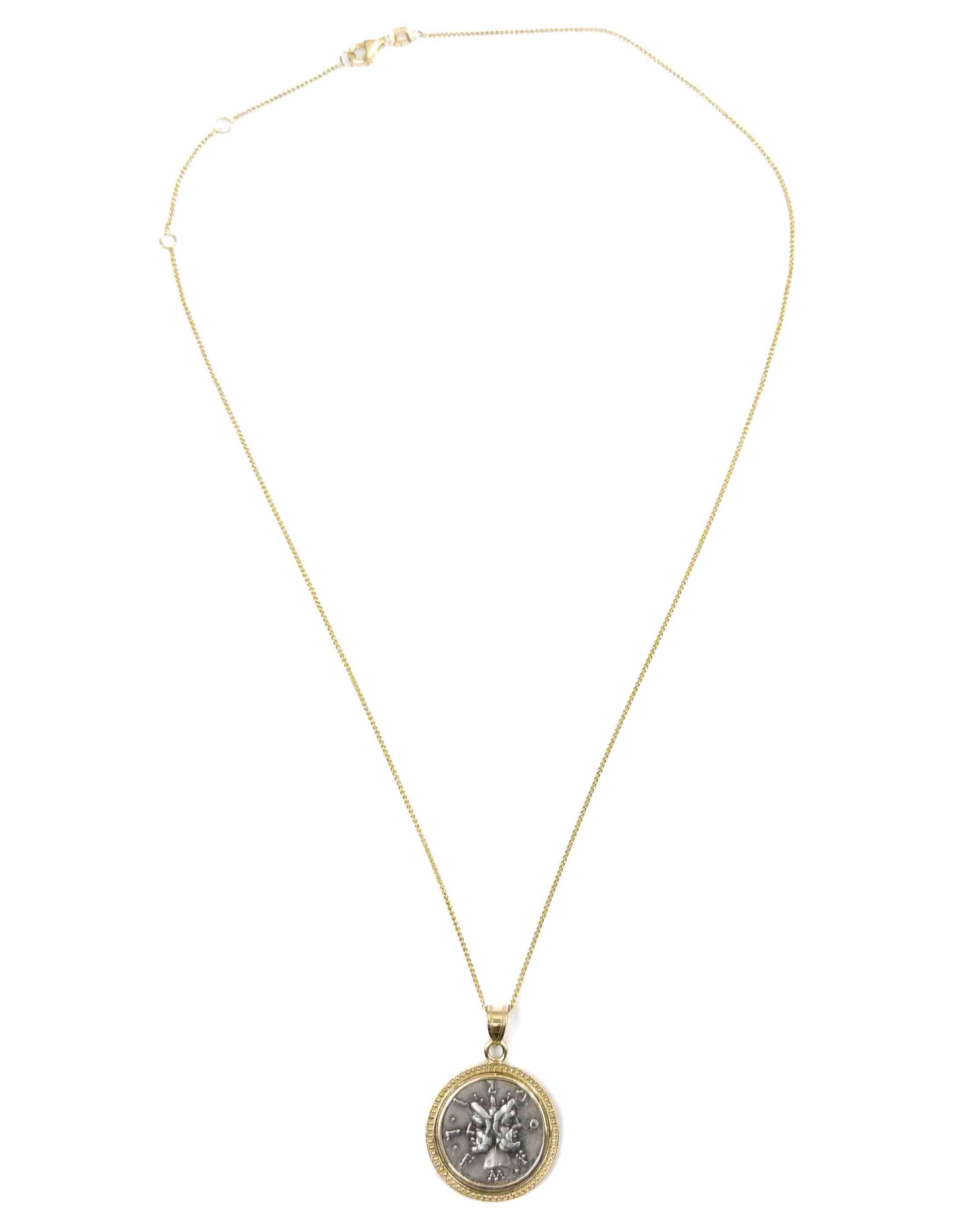 Janus sales coin necklace