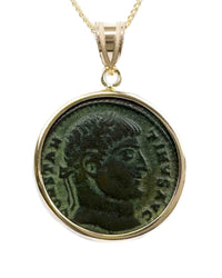 14k Gold Genuine Ancient Roman Coin Necklace (Constantine the Great; 325-326 A.D.)