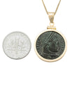 14k Gold Genuine Ancient Roman Coin Necklace (Constantine the Great 306-337 A.D.)