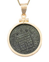 14k Gold Genuine Ancient Roman Coin Necklace (Constantine the Great 306-337 A.D.)