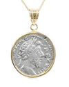 14k Gold Genuine Ancient Roman Coin Necklace (Marcus Aurelius; 169-170 A.D.)