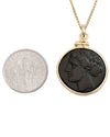 14k Gold Genuine Ancient Greek Coin Necklace (Persephone; 275-215 B.C.)
