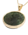 14k Gold Genuine Ancient Greek Coin Necklace (Persephone; 275-215 B.C.)