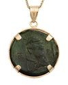 14k Gold Genuine Ancient Greek Coin Necklace (Persephone; 275-215 B.C.)