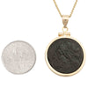 14k Gold Genuine Ancient Greek Coin Necklace (Poseidon; 275-215 B.C.)