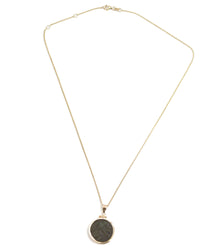 14k Gold Genuine Ancient Greek Coin Necklace (Poseidon; 275-215 B.C.)