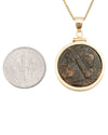 14k Gold Genuine Ancient Greek Coin Necklace (Poseidon; 275-215 B.C.)