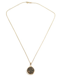 14k Gold Genuine Ancient Greek Coin Necklace (Poseidon; 275-215 B.C.)