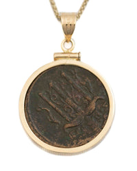 14k Gold Genuine Ancient Greek Coin Necklace (Poseidon; 275-215 B.C.)