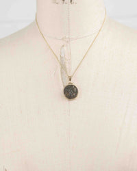 14k Gold Genuine Ancient Greek Coin Necklace (Poseidon; 275-215 B.C.)