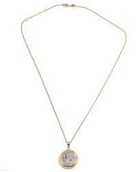 14k Gold Genuine Ancient Roman Coin Necklace (Marcus Aurelius; 161-180 A.D.)