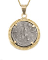 14k Gold Genuine Ancient Roman Coin Necklace (Marcus Aurelius; 161-180 A.D.)