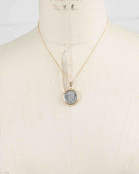 14k Gold Genuine Ancient Roman Coin Necklace (Marcus Aurelius; 161-180 A.D.)
