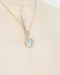 14k Gold Genuine Ancient Roman Coin Necklace (Marcus Aurelius; 161-180 A.D.)