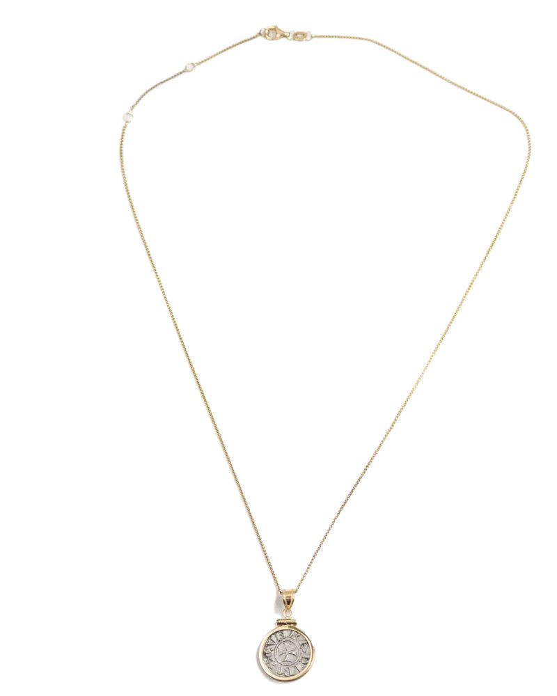 14k Gold Genuine Ancient Coin of the Crusades Necklace (Jerusalem; 1160-1179 A.D.)