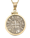14k Gold Genuine Ancient Coin of the Crusades Necklace (Achaea; 1289-1297 A.D.)