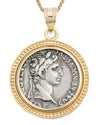 14k Gold Genuine Ancient Roman Coin Necklace (Augustus; 27 B.C.-14 A.D.)