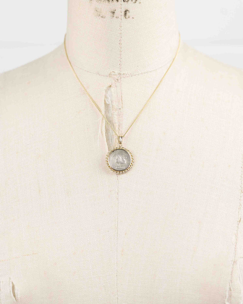 14k Gold Genuine Ancient Roman Coin Necklace (Bacchus/Pegasus; 90 B.C.)