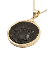 14k Gold Genuine Ancient Greek Coin Necklace (Perseus; 221-179 B.C.)