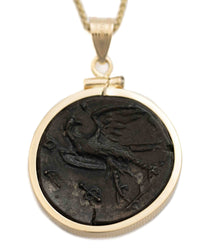 14k Gold Genuine Ancient Greek Coin Necklace (Perseus; 221-179 B.C.)