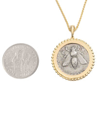 14k Gold Genuine Ancient Greek Coin Necklace (Artemis Bee; 202-150 B.C.)