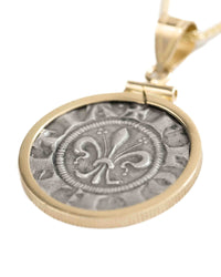 14k Gold Genuine Ancient Italian Coin Necklace (Florentine Florin; 1250-1260 A.D.)