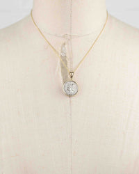14k Gold Genuine Ancient Roman Coin Necklace (Janus; 121-119 B.C.)