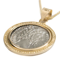 14k Gold Genuine Ancient Roman Coin Necklace (Marcus Aurelius; 161-180 A.D.)
