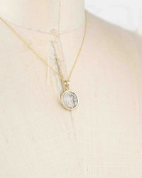 14k Gold Genuine Ancient Roman Coin Necklace (Neptune; 76 B.C.)