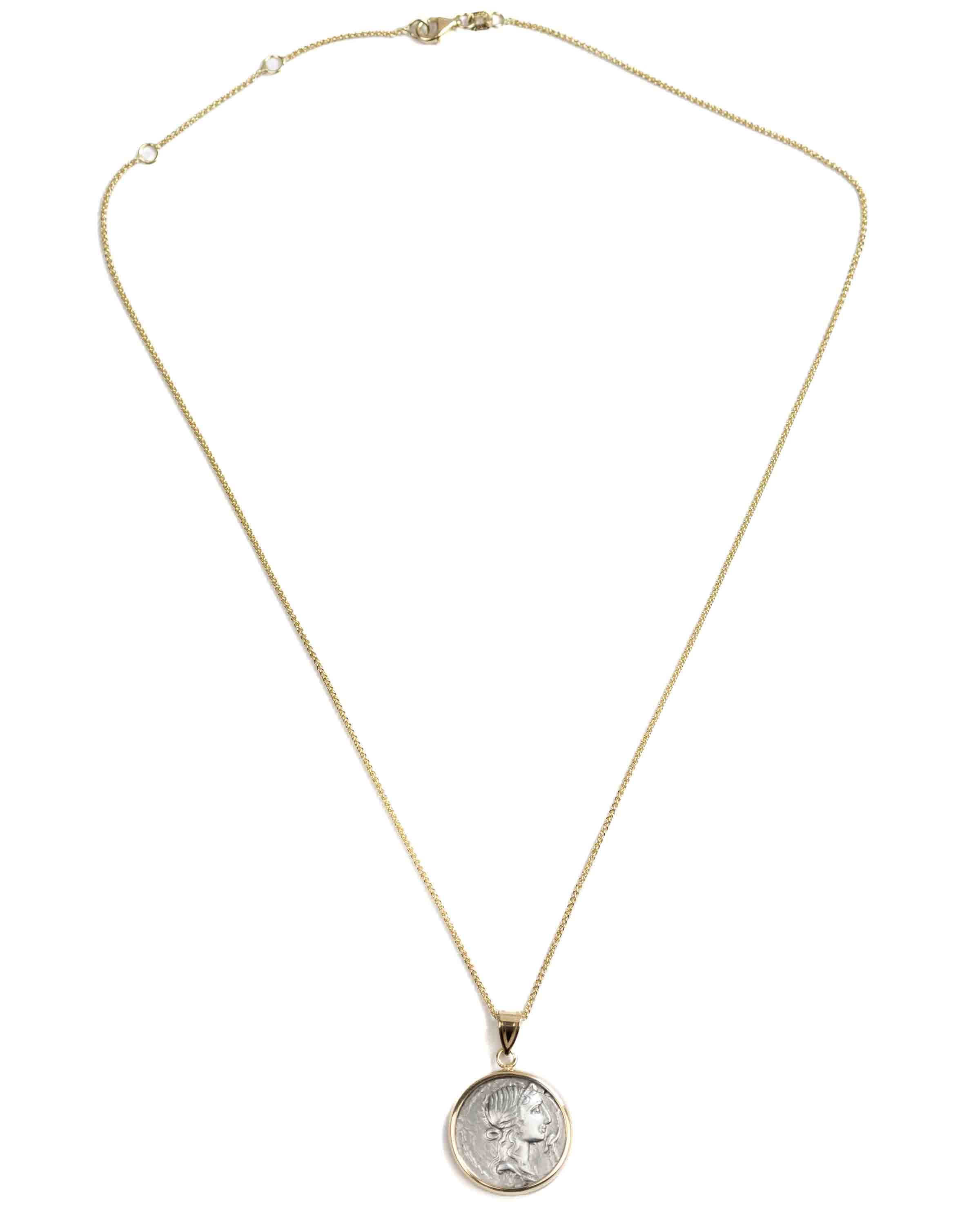 14k Gold Genuine Ancient Roman Coin Necklace (Pietas; 81 B.C.)