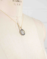 14k Gold & Blue Sapphire Genuine Ancient Roman Coin Necklace (Augustus; 27 B.C.-14 A.D.)