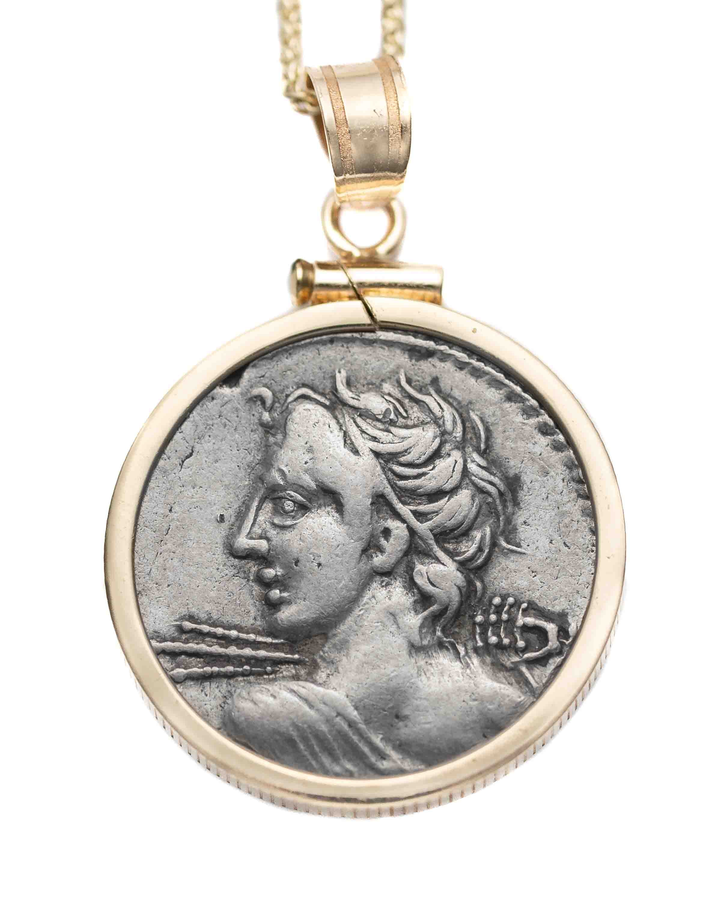 Mens antique coin necklace hot sale