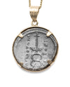 14k Gold Genuine Ancient Roman Coin Necklace (Bonus Eventus; 69 B.C.)