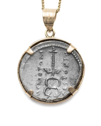 14k Gold Genuine Ancient Roman Coin Necklace (Bonus Eventus; 69 B.C.)