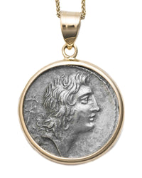 14k Gold Genuine Ancient Roman Coin Necklace (Bonus Eventus; 69 B.C.)