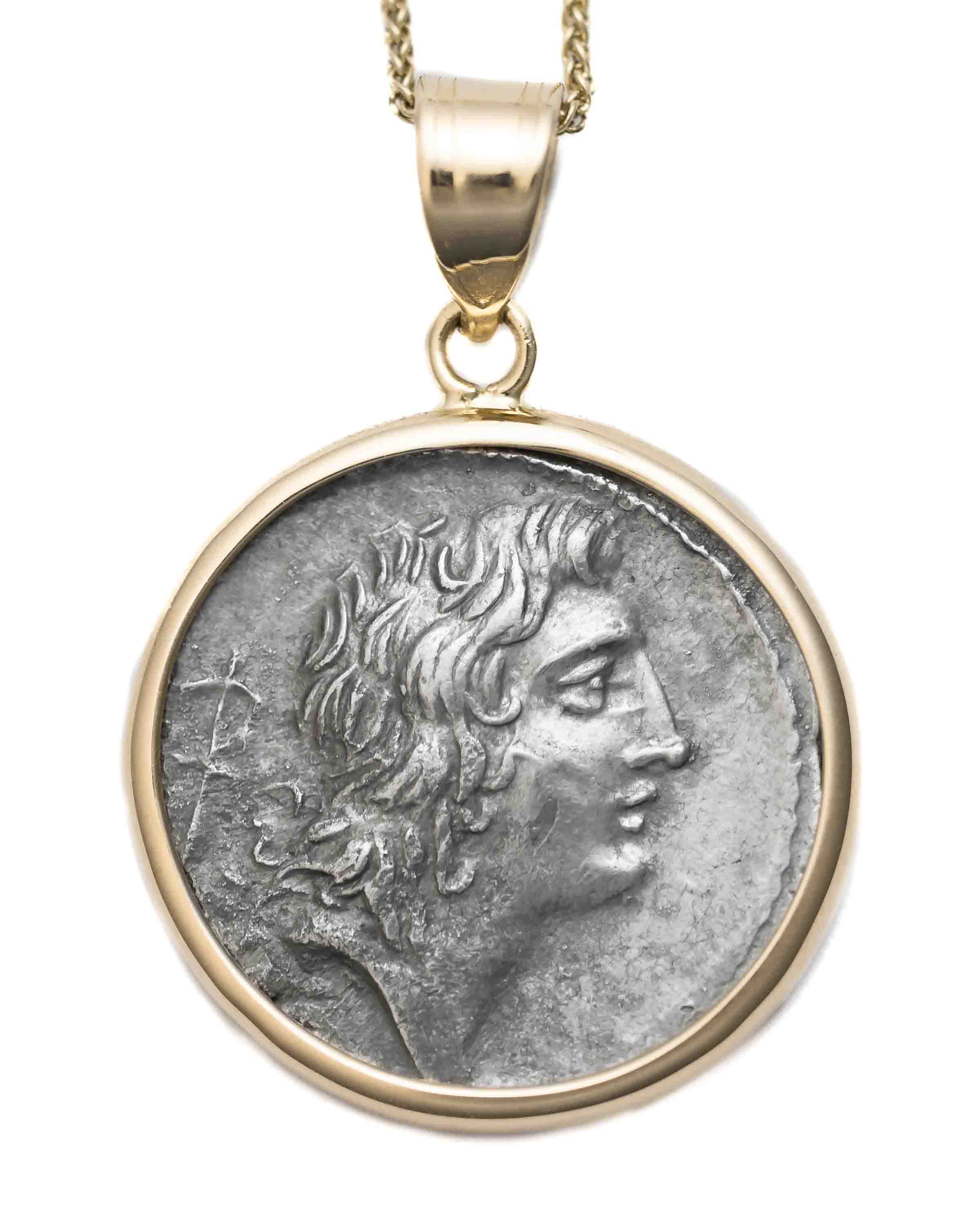 14k Gold Genuine Ancient Roman Coin Necklace (Bonus Eventus; 69 B.C.)