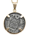 14k Gold Genuine Ancient Roman Coin Necklace (Constantius II; 324-337 A.D.)