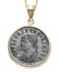 14k Gold Genuine Ancient Roman Coin Necklace (Constantius II; 324-337 A.D.)