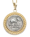 14k Gold Genuine Ancient Roman Republic Coin Necklace (Julius Caesar; 49-48 B.C.)