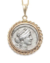 14k Genuine Ancient Roman Coin Necklace (Venus; 55 B.C.)