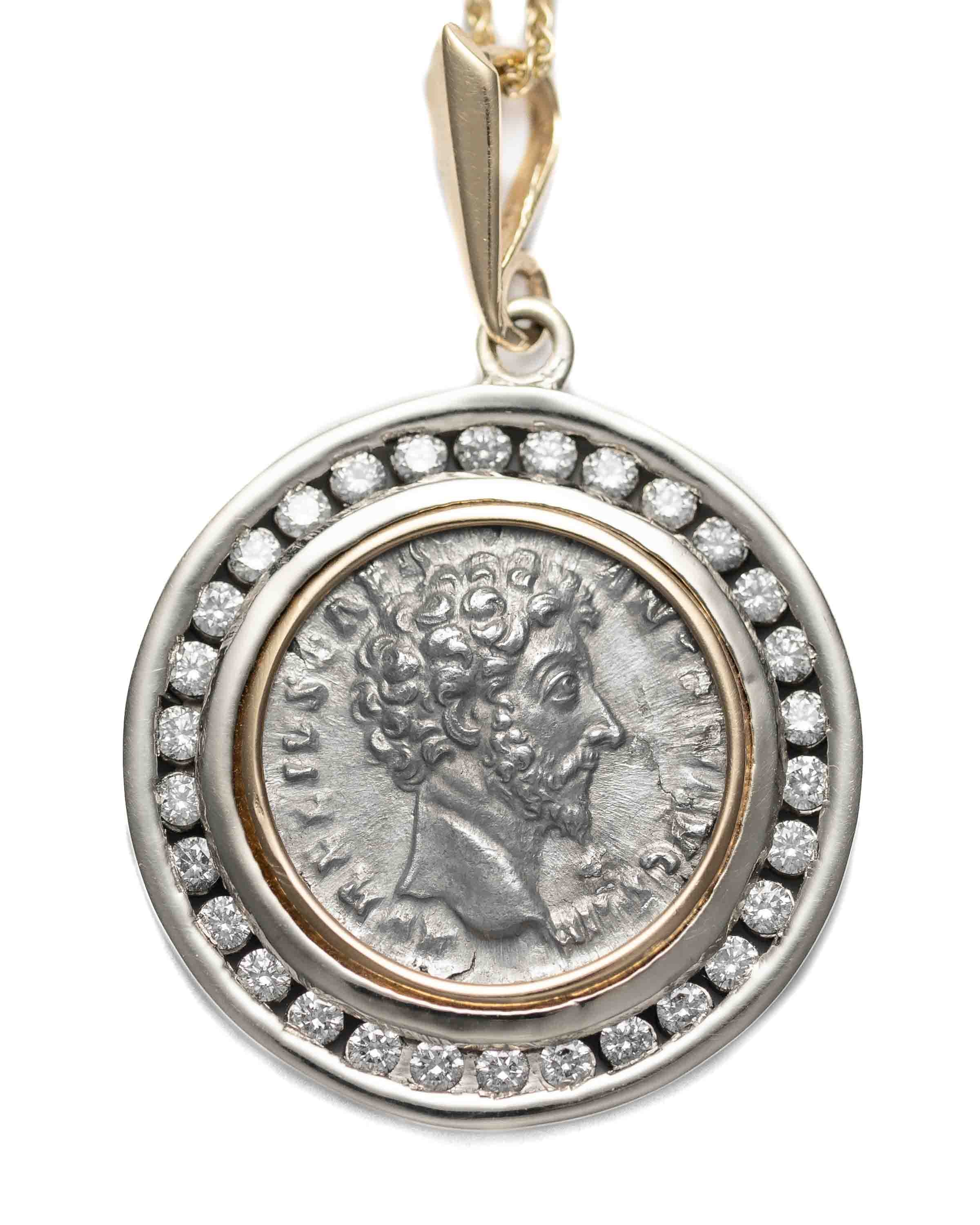 Roman coin necklace gold hotsell