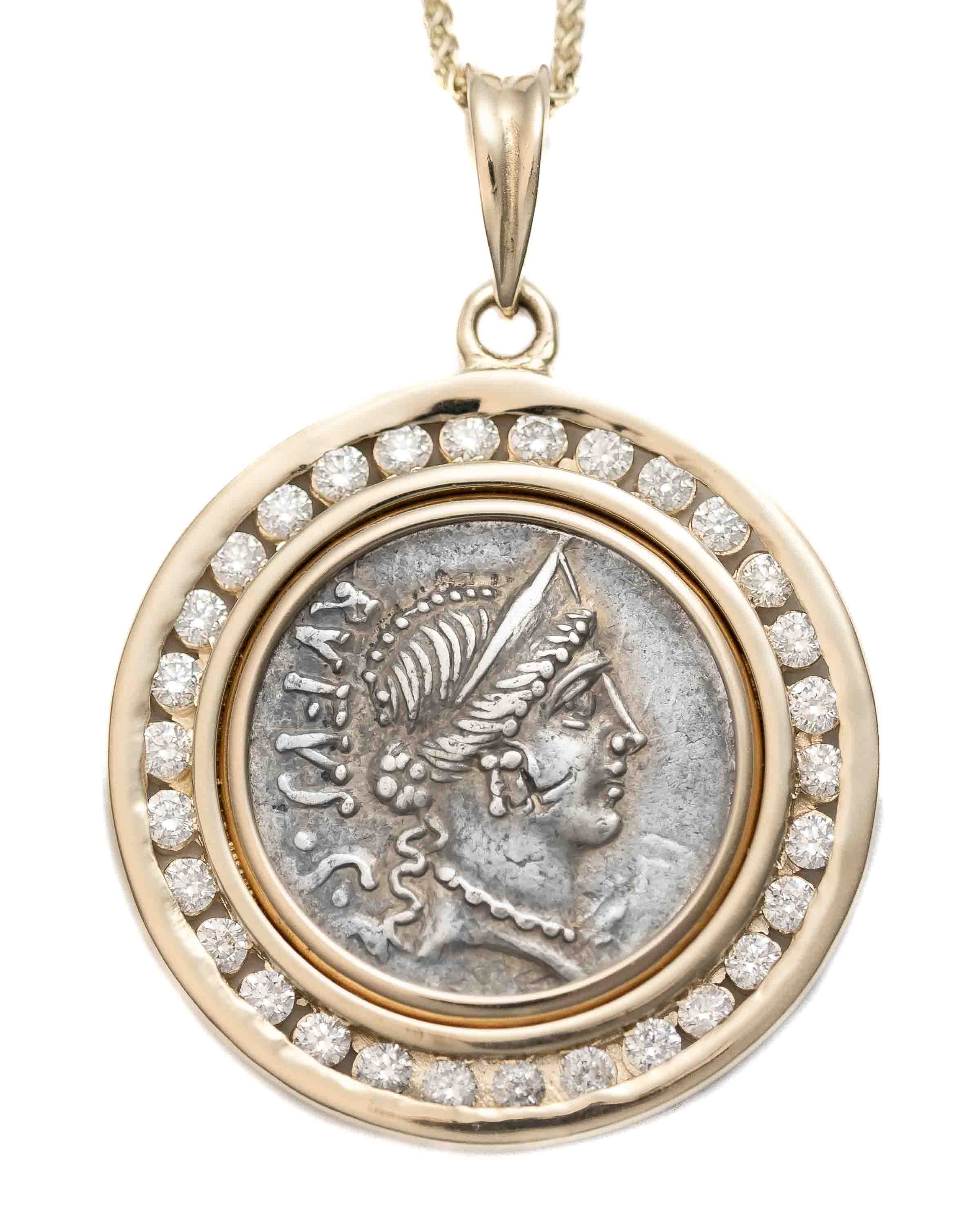 Roman coin necklace gold sale