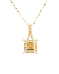 Diamond & Citrine 10k Drop Pendant Necklace