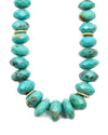 14k Gold & Diamond; Faceted Arizona Sleeping Beauty Turquoise Statement Necklace