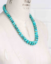 14k Gold & Diamond; Faceted Arizona Sleeping Beauty Turquoise Statement Necklace