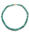 14k Gold & Diamond; Faceted Arizona Sleeping Beauty Turquoise Statement Necklace