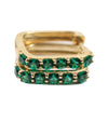 Emerald & 10k Gold Hoop Earrings