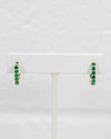 Emerald & 10k Gold Hoop Earrings