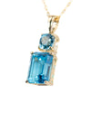 London Blue Topaz & 10k Drop Pendant Necklace