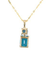 London Blue Topaz & 10k Drop Pendant Necklace